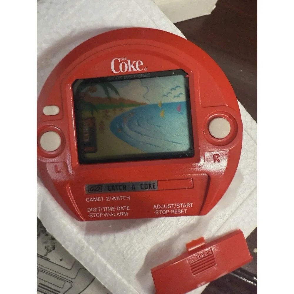 Vintage Bandai Collectible Rare Catch a Coke handheld game retro Coca-Cola watch